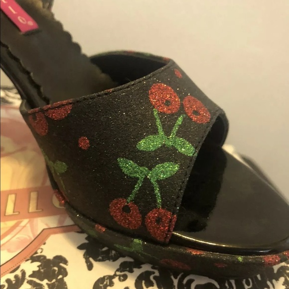 Bordello rockabilly cherry heels size 6 - Picture 2 of 8